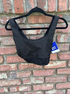 JoyLab Black Ribbed Seamless Bra